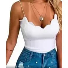 Kit 2 Blusa nuvem malha crepe feminina alça fina coleção verão