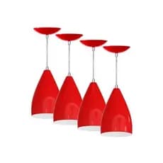 Luminarias Pendentes Kit 4 Luminaria de teto Vermelho/Branco casa e decoração