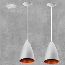 kit 2 pendente vegas BRANCO/COBRE casa e decoração