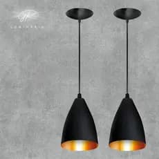 kit 2 pendentes vegas PRETO/COBRE casa e decoração