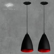 kit 2 pendente vegas PRETO/VERMELHO casa e decoração