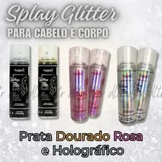 Spray Glitter PRATA DOURADO ROSA HOLOGRAFICO Popper - BRILHE no Carnaval Folia, Formaturas e Festas