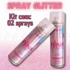 Kit 2 Spray Glitter Rosa Popper - BRILHE no Carnaval, Bloquinhos, Folia, Formaturas e Festas