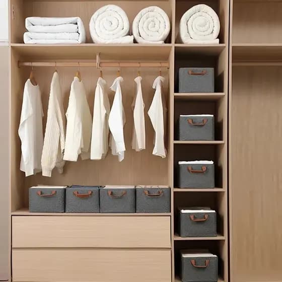 KIT 1/2/3/4 Cesto Organizador de Guarda Roupas Reforçado Caixa para Armazenar Multiuso Rígido