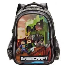 Mochila Minecraft Infantil Grande Escolar Gamecraft De Costas Volta As Aulas
