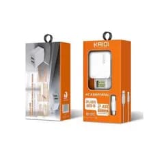Carregador Turbo 2.4A USB×2 Com Cabo para Modelos Tipo C e Iphone