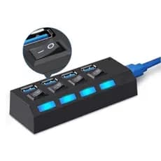 Régua Hub USB com 4 Entradas USB 2.0 de Alta Velocidade com Botão Hd Pen Drive