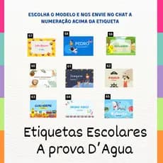 Kit Etiquetas Adesivo Escolar  a prova d'água Personalizada com recorte