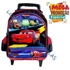 Mochila Escolar Pequena Creche Menino Com Rodinha Carros