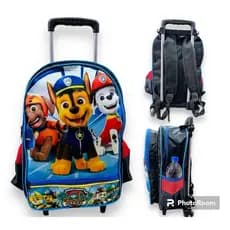 Mochila Escolar Infantil Grande Com Rodinha Patrulha Canina