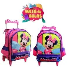 Mochila Escolar Pequena Creche Menina Até 5 Anos Com Rodinha Da Minnie