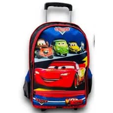 Mochila Escolar Infantil Grande Com Rodinha Carros