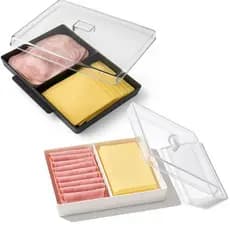 Pote Porta Frios Organizador Geladeira Duplo Presunto Queijo
