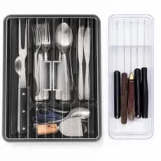 Porta Talheres Gaveta com Tampa com Porta Facas Kit Organizador Gaveta