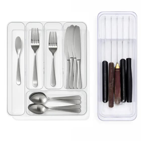 Kit Porta Talheres Gaveta com Porta Facas Acrilico Completo