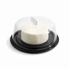 Queijeira com Tampa Transparente Porta Queijo e Outros - Branca e Preta