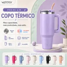 Watersy Copo Térmico 30oz 891ml com Canudo e Alça Inox 304 Antivazamento para Carro