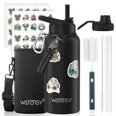 WATERSY-Aço-304, Garrafa Térmica liso espacial Quente & Frio Com Isolamento Térmico 1182ml