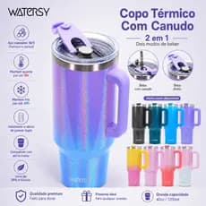 WATERSY-Aço inoxidável-304,Copo Térmico Inox Portátil 891ml 1182ml Com Tampa e Canudo