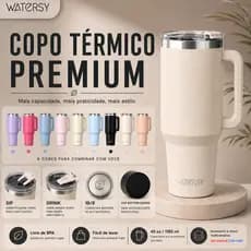 WATERSY Copo Térmico Inox Canudo Portátil 1182ml 891ml 591ml GarrafaTérmica de água com Tampa Canudo