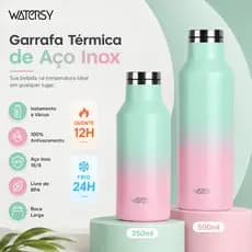 Watersy Garrafa Térmica 350ml/500ml de Aço Inox Antivazamento Portátil para Café Chá Água