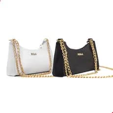 Kit 2 Bolsas Femininas Duas Correntes Alça Dupla de Lado de Ombro Transversal
