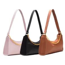 Kit Bolsas Femininas 3 Baguetes Correntes Pequenas de Ombro de de Mão de Lado