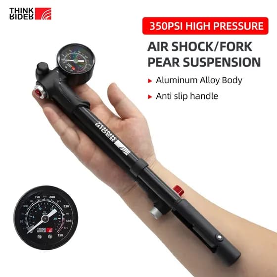 ThinkRider Bicicleta Bomba De Portátil De Alta Pressão 350psi Ar De Com Manômetro Para Garfo E Suspensão Traseira De Montanha Absorvente De Choque