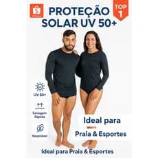 Camisa Térmica UV50+ Proteção Solar Manga Longa - Camisa UV segunda pele para Praia e Academia