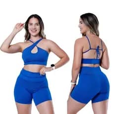 Conjunto de Academia Fitness Feminino Top e Short  Premium - Roupa de academia