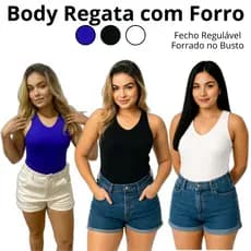 Body feminino Estiloso Forrado No Busto Manga Curta  Com Fecho Regulável - Bory blogueirinha