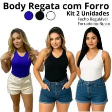 Kit Body Forrado No Busto Suplex Com Fecho Regulável - Bory Casual Premium - Bodyfeminino estiloso