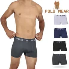 Kit 4 e 8 Cuecas Polo Wear Original Premium Boxer Microfibra de Marca Box Lisa sem Costura