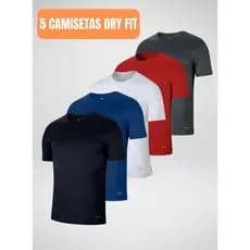KIT 5 Camisetas Dry fit Academia Casual Treino Musculação Esportes Exercícios Corrida
