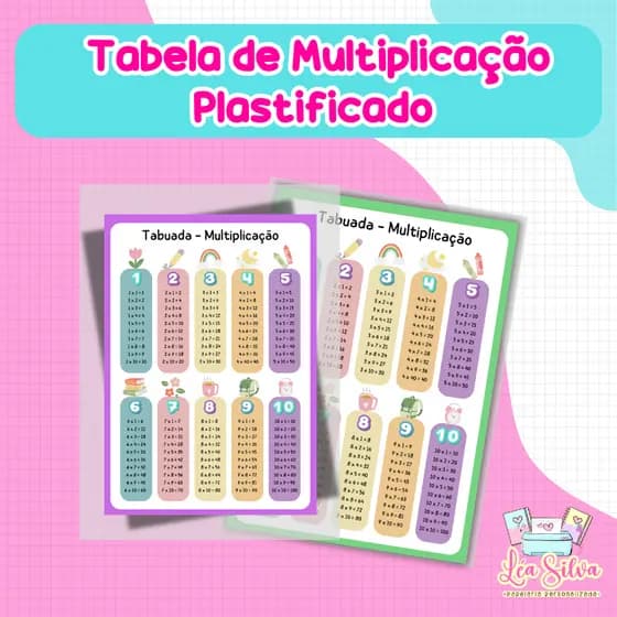 Personalizado - TABELA DE MULTIPLICAÇÃO PLASTIFICADO EM COLORIDO