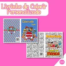 LIVRINHO DE COLORIR TAMANHO 15cm X 21cm  KIT PARA COLORIR PERSONALIZADO, C/ 8 desenhos - REALIZAMOS  TEMA DE SUA PREFERÊNCIA