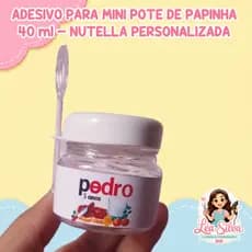 Rótulos adesivos para Papinhas 40ml  Tema Personalizado Nutella