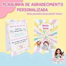 PLAQUINHA DE AGRADECIMENTO PARA MESA PERSONALIZADA - Centro de mesa Lembrancinha de festa infantil e adulto