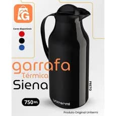 Garrafa Térmica Siena  Unitermi, 750ml COR PRETO - (CAFÉ-AGUA)