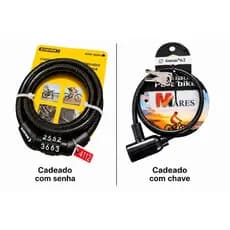 Cadeado Trava de Bicicleta - serve para  Moto e capacete / Aço Reforçado 2 Chaves /  cadeado senha segurança