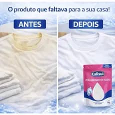 Percarbonato de sódio Calisul 500g - Retira manchas natural - Limpeza profunda - Roupas brancas e coloridas