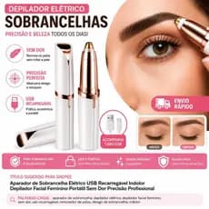 Aparador para Sobrancelha Elétrico USB Recarregável Sem Dor Depilador Facial Feminino Cores Variadas