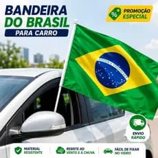 Bandeira do Brasil para Carro Vidro Automotiva Torcida Copa 2026