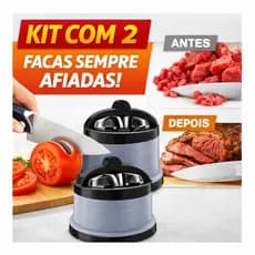 Kit 2 Afiador de Facas Manual Profissional Amolador Tesoura Canivete com Ventosa