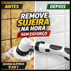 Escova Elét. Rotativa 9em1 Limpeza Pesada Sem Esforço Cabo Extensível Multiuso Banheiro Piso Cozinha