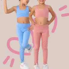 Kit 2 leggings infantis- Menina, Esportiva, Leve, Resistente, Confortavél, Dia a Dia, Do 6 ao 12