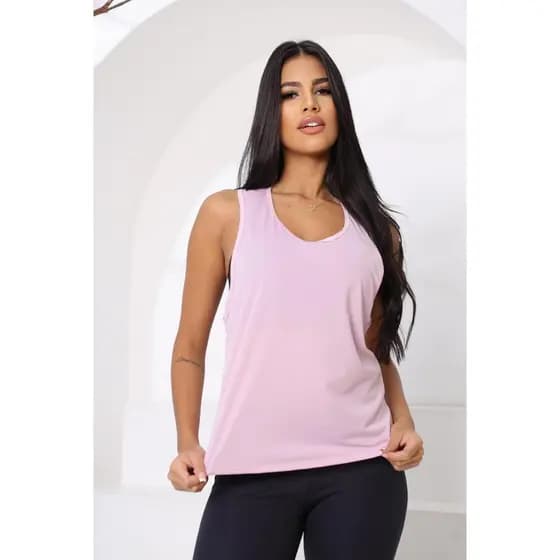 Regata Crepe- Esportivo, Feminina, Academia, Fitness, Seca Rapido, Cores Pastel