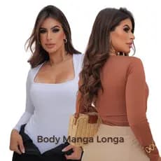 Body Manga Longa Feminino- Leve, Liso, Confortável, Estiloso e Casual