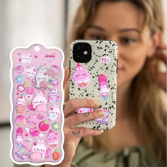 Adesivos 3D Para Crianças-Decalques Autoadesivos De Animais Fofos , Mini De Alívio-Planejadores De Scrapbooking De Noteb