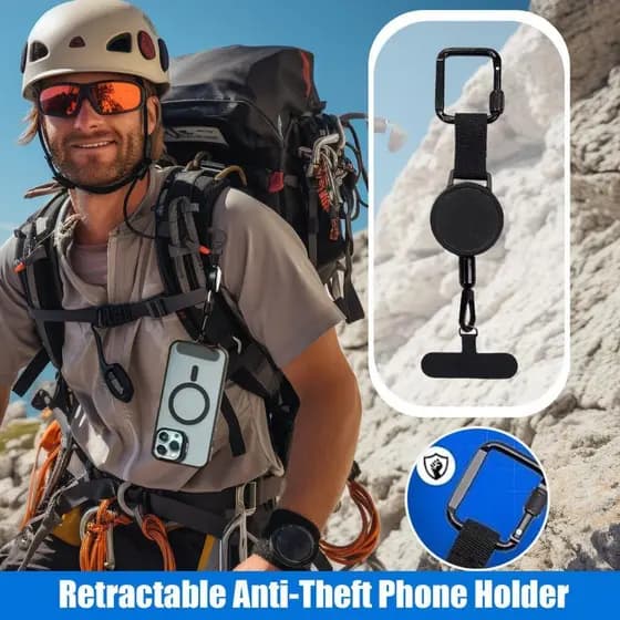 1/2 Pçs Retrátil Anti-Roubo Suporte Do Telefone Smartphone Cordão De Segurança Stra Com Mosquetão Arnês Queda Para Camin